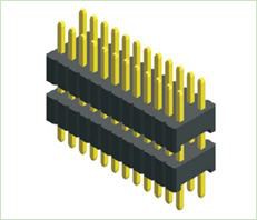 1.27x2.54mm Pin Header Dual Row Double Plastic Straight