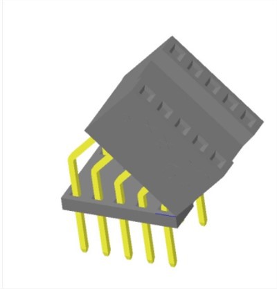 Pengepala Pin Perempuan Jenis 2.54mm 45 Darjah