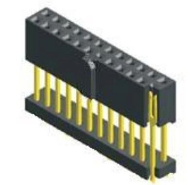 Pengepala Wanita 2.54mm Tambah Plastik H = 19.5mm